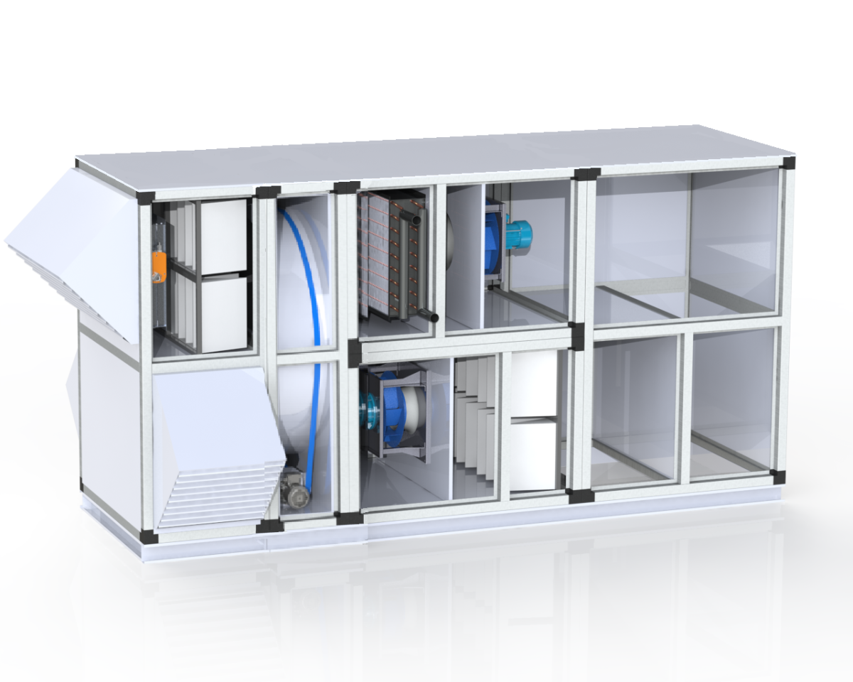 Приточно-вытяжной агрегат климатический наружного исполнения с жидкостным нагревом